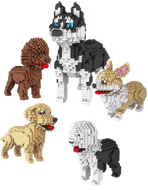 Load image into Gallery viewer, Dog Model Mini Building Block Toys Set for Kid Boy Girls Adult Beginner Teddy Hughes Corgi Collie Pet Style Bricks
