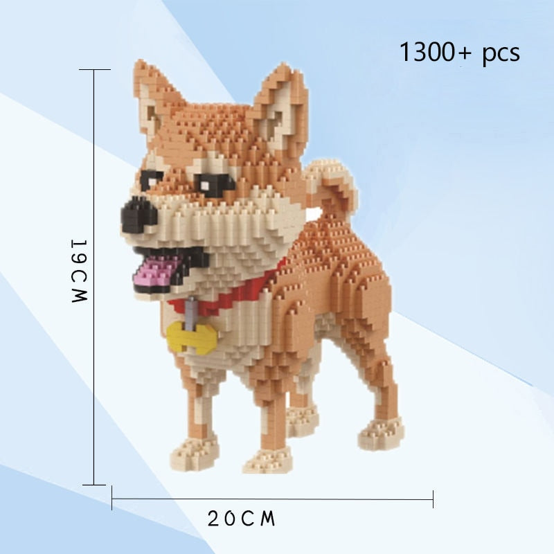 Dog Model Mini Building Block Toys Set for Kid Boy Girls Adult Beginner Teddy Hughes Corgi Collie Pet Style Bricks