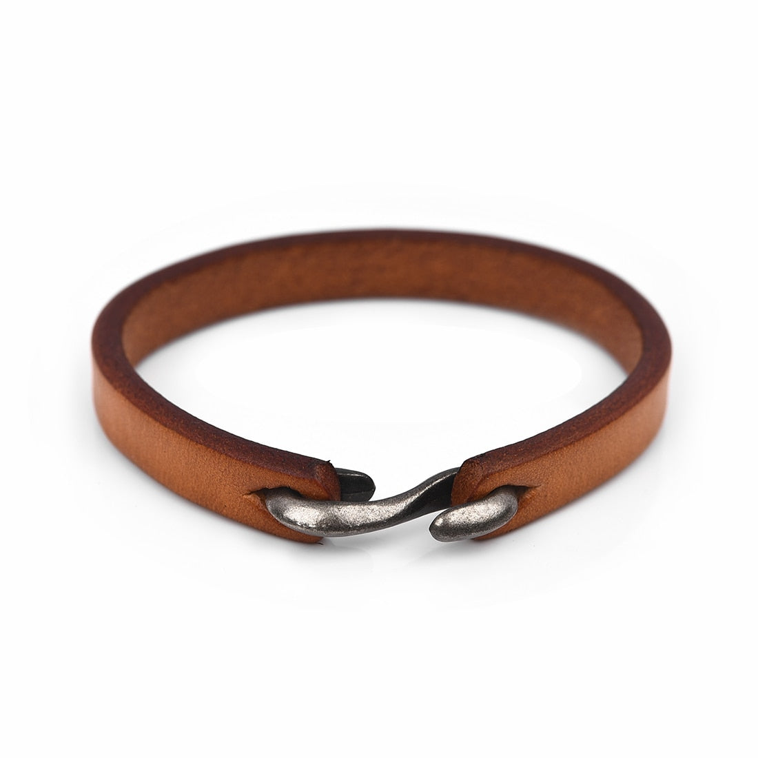 Men Bracelet Genuine Leather Bangle Retro Cuff Bracelet Classic Hooks Wristband Men Women Jewelry Gifts