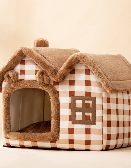 Load image into Gallery viewer, Soft Cat Bed Deep Sleep House Dog Cat Winter House Removable Cushion Enclosed Pet Tent For Kittens Puppy Cama Gato Supplies
