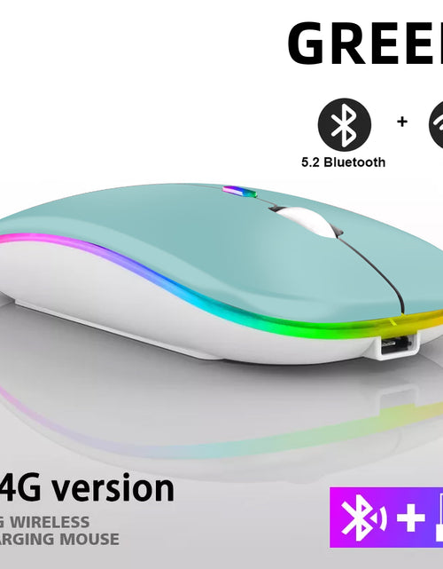 Load image into Gallery viewer, Rechargeable Bluetooth Wireless Mouse with 2.4GHz USB RGB 1600DPI Mouse for Computer Laptop Tablet PC Macbook Gaming Mouse Gamer
