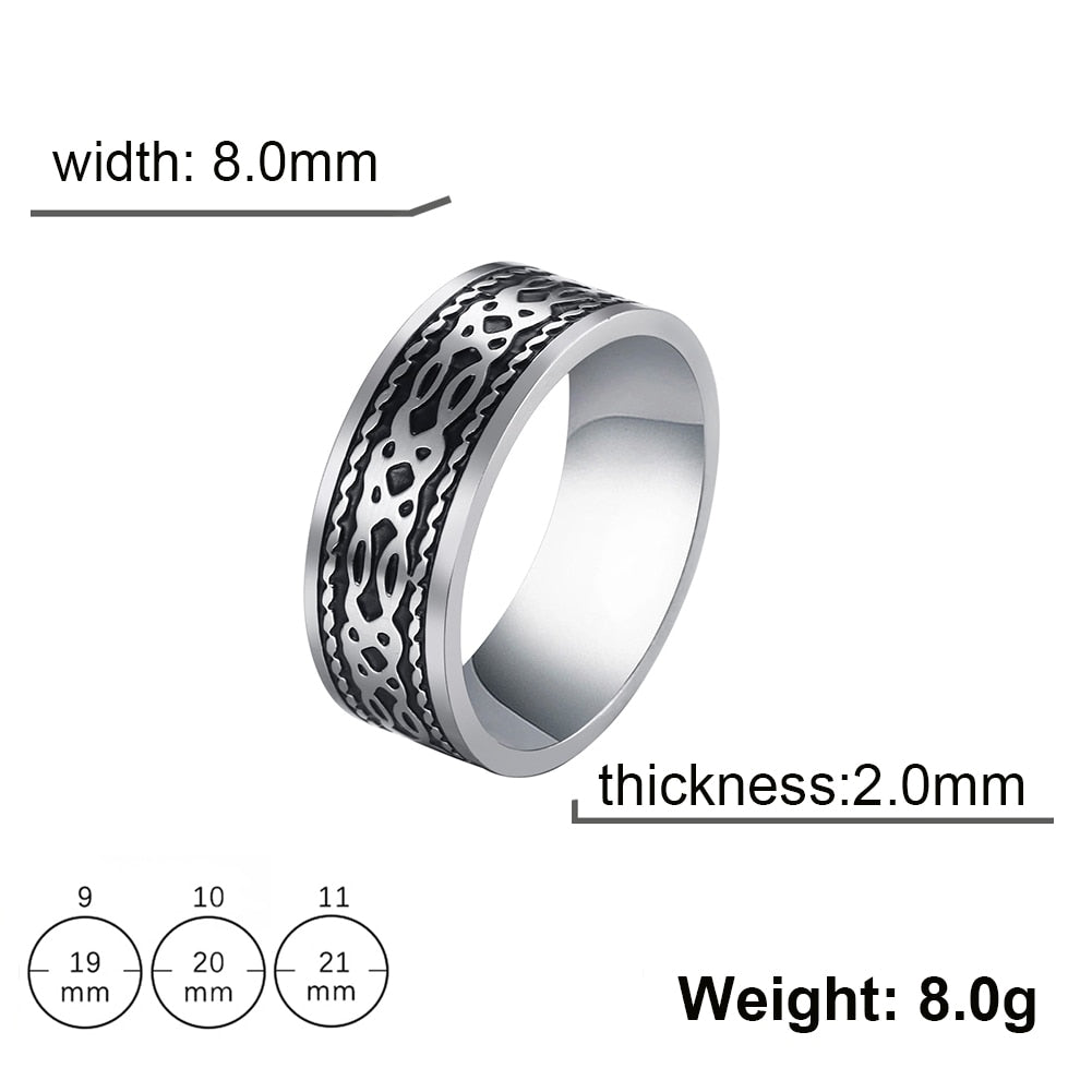 Stainless Steel Ring for Men Women 8MM Wide Geometric Casual Finger Rings 2023 Fashion Jewelry Wedding Gift for Lover