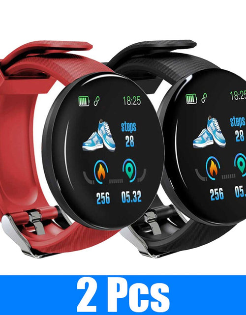 Load image into Gallery viewer, 2Pcs D18 Smart Watch Men and women digital Watch Bluetooth Sports fitness tracker pedometer D18S smart watch for Android iOS
