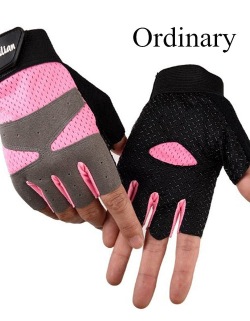 Load image into Gallery viewer, Women Cycling Sports Gloves Highway Mountain Bike Bicycle Thickening Anti-slip Shockproof Gel Pad Bicycle MTB Half Finger Glove
