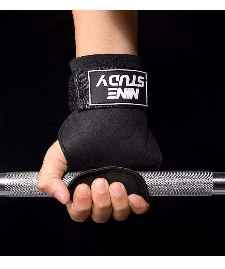 New Leather Gym Gloves Pull-ups Lifting Gymnastic Crossfit Anti-Skid Belt Wraps Support Palm Protection Pads Fitness Accessories