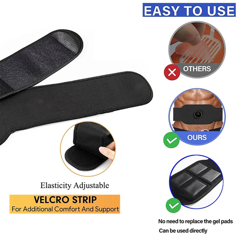 Body Abdominal Muscle Trainer Stimulator EMS Fitness Belt Electronic Toning Slimming Belts Abdomen Waist Support OK Fabrics