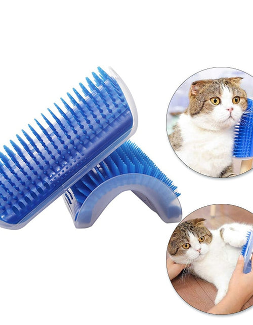 Load image into Gallery viewer, Cat Self Groomer With Catnip Soft Cats Wall Corner Massage Cat Comb Brush Rubs The Face With A Tickling Comb Pet Grooming Supply
