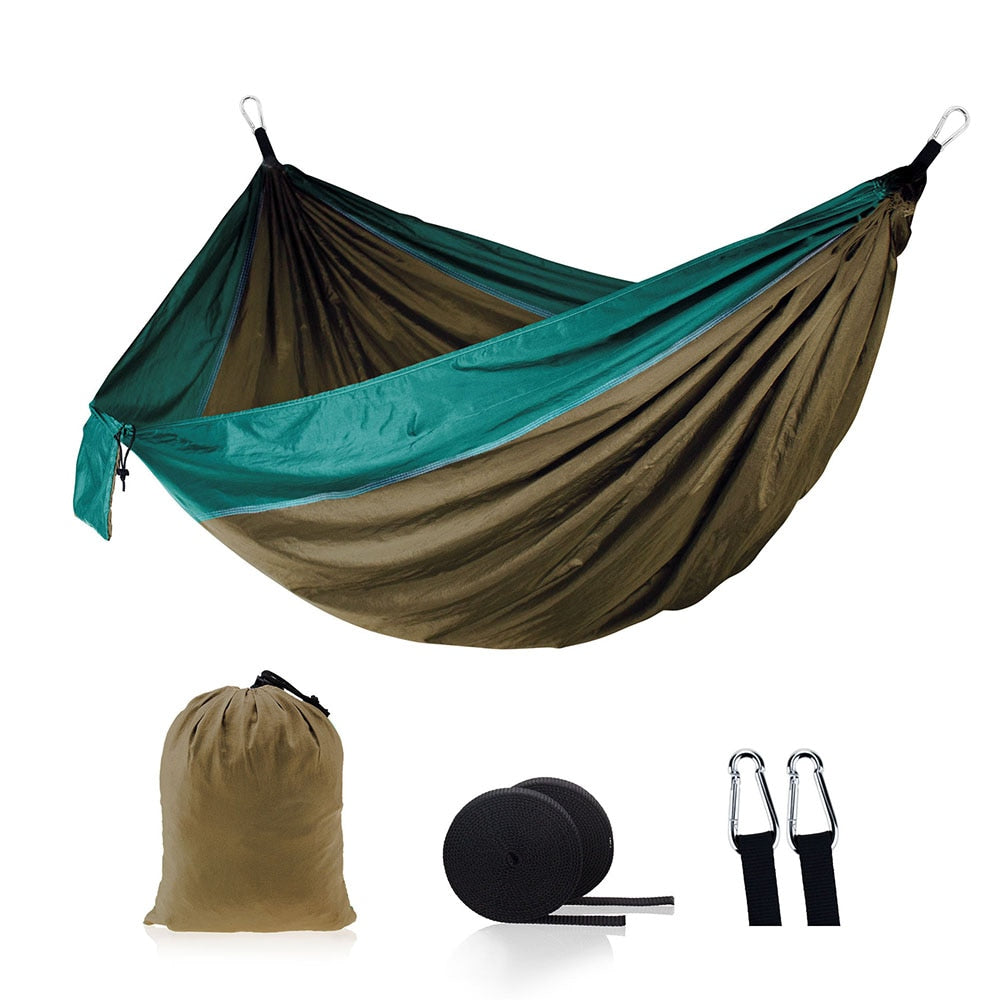 86x35inch Outdoor Single Camping Hammock High Quality Portable Lightweight Parachute Hammocks for Park Travel Adventure Patio