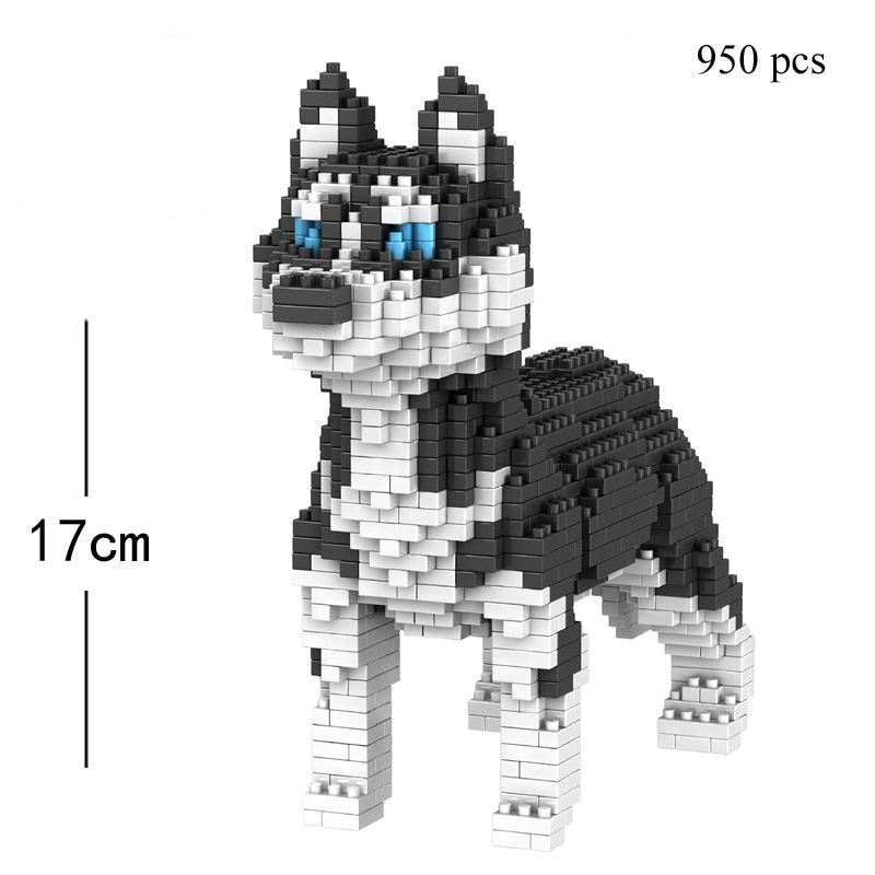 Dog Model Mini Building Block Toys Set for Kid Boy Girls Adult Beginner Teddy Hughes Corgi Collie Pet Style Bricks