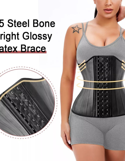 Load image into Gallery viewer, Latex Waist Trainer Corset Slimming Sheath Flat Belly Shapewear Women Body Shaper Modeling Strap Reductive Girdle 25 Steel Bones
