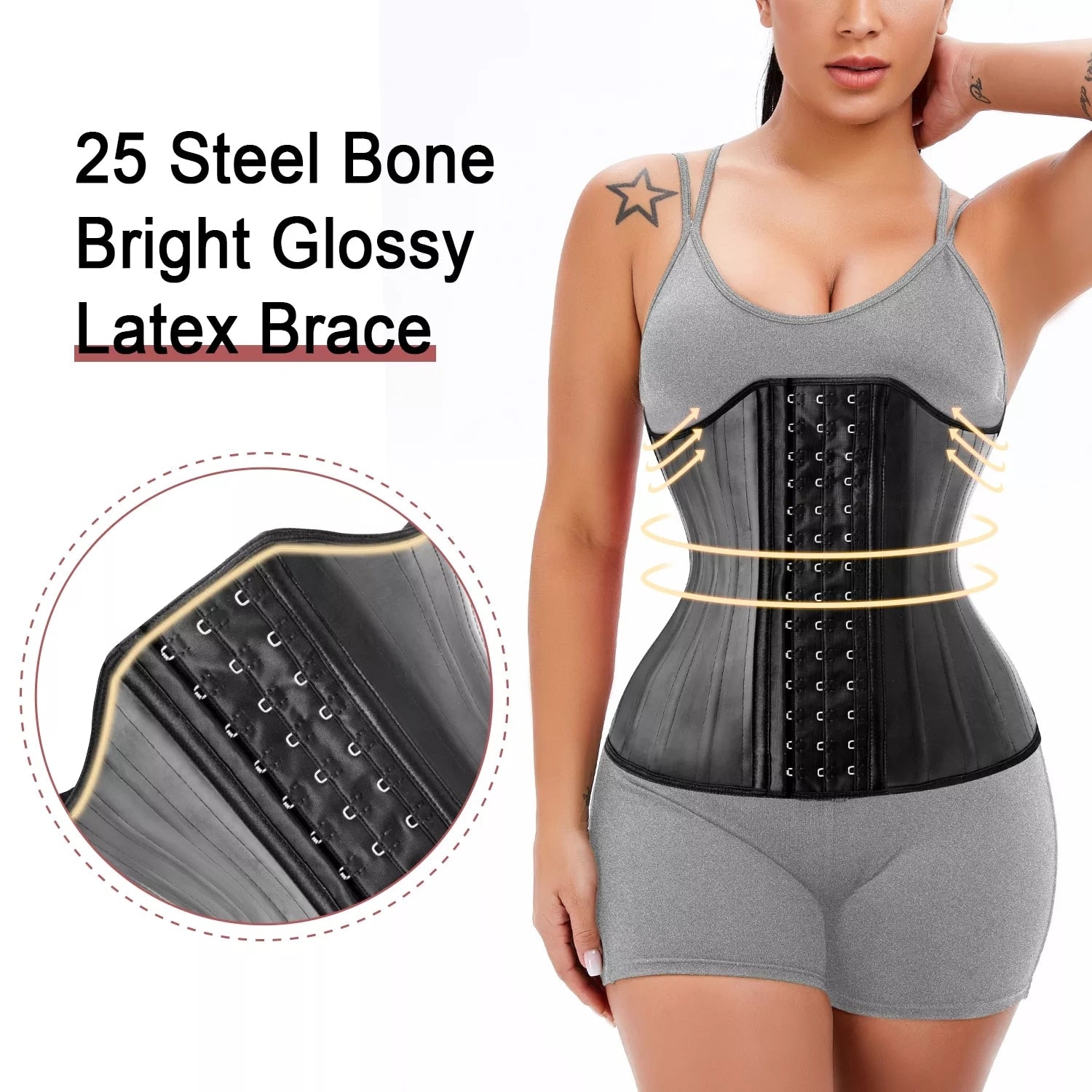 Latex Waist Trainer Corset Slimming Sheath Flat Belly Shapewear Women Body Shaper Modeling Strap Reductive Girdle 25 Steel Bones