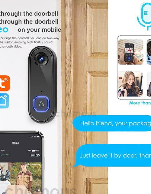 Load image into Gallery viewer, TUYA Video Doorbell WiFi  Wireless Outdoor Door Bell Camera AC DC Power 1080P Video Door Phone Waterproof IP65 Alexa Google Home
