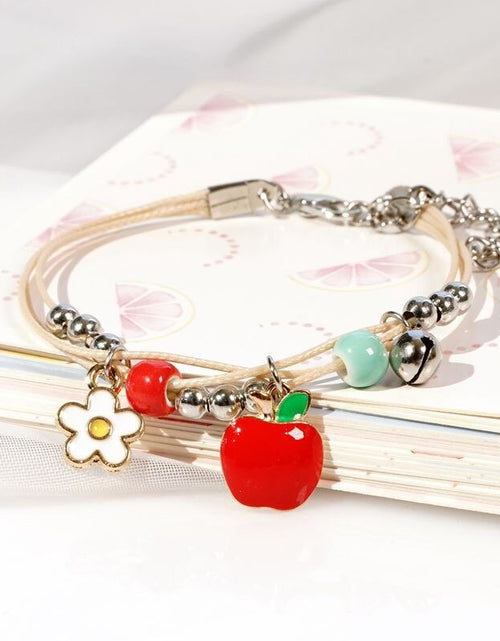 Load image into Gallery viewer, 13 Colors Sweet Rabbit Paw Flower Strawberry Bracelets For Women Girl Lightweight Wristband Adjustable Multilayer Jewelry Gifts
