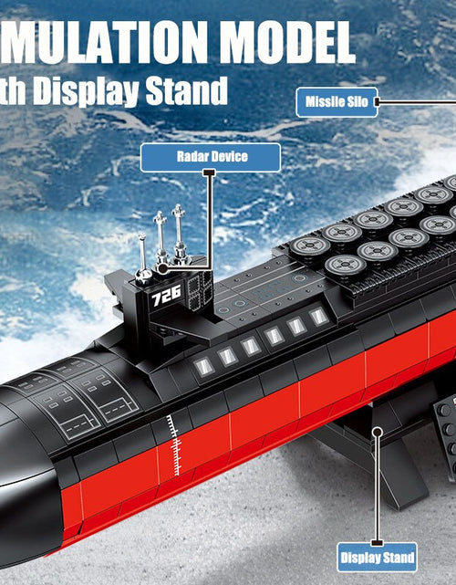 Load image into Gallery viewer, Military 1003pcs Ohio-class Nuclear Power Submarine Building Blocks Navy Battleship MOC Weapon Bricks Toys Gifts For Children
