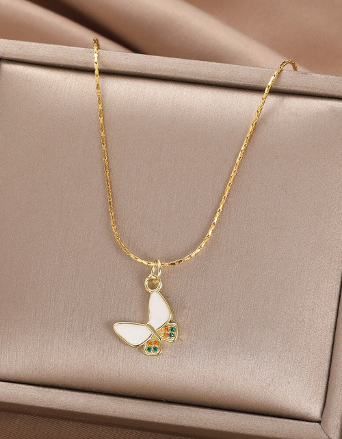 Load image into Gallery viewer, Charm Crystal Unicorn Pendant Animal Drop Necklaces Pendants Stainless Steel Butterfly insect Dog Necklaces envío gratis ofertas
