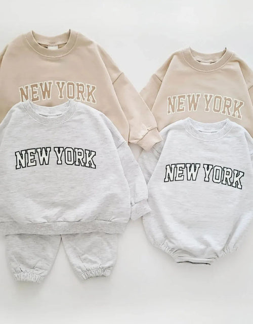 Load image into Gallery viewer, Kids New York Sweatshirt &amp; Jogger Pants Set 2023 Autumn New Baby Girls Clothes Toddler Hoodie and Pants 2 Pcs Outfit
