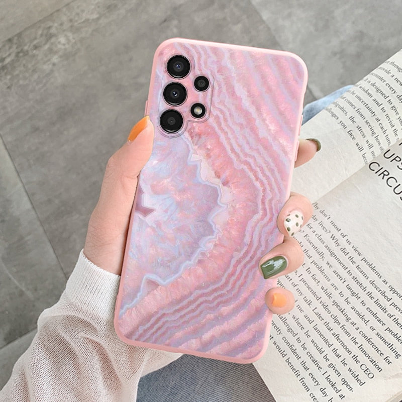 Marble Pattern Phone Case For Samsung Galaxy A13 5G A 13 4G Protective Cover Case Pink Silicone Soft Funda For Samsung A13 Coque