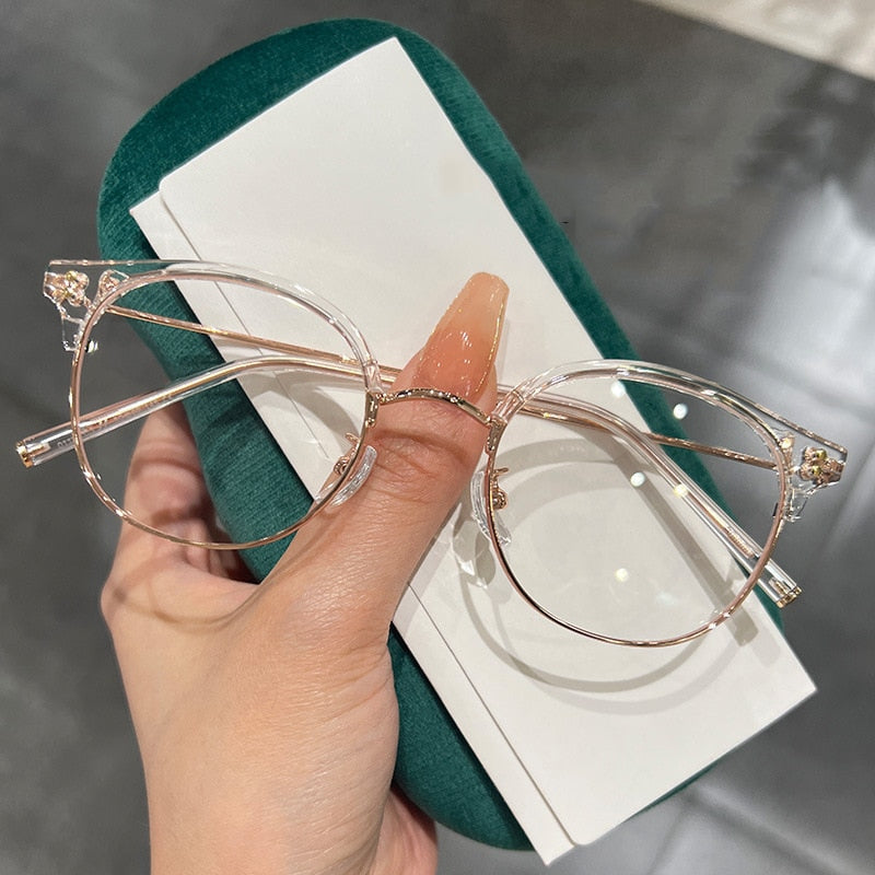 Women Fashion Design Myopia Glasses Unisex Luxury Round Short-sighted Eyeglasses Trendy Ladies Prescription Diopter Eyewear