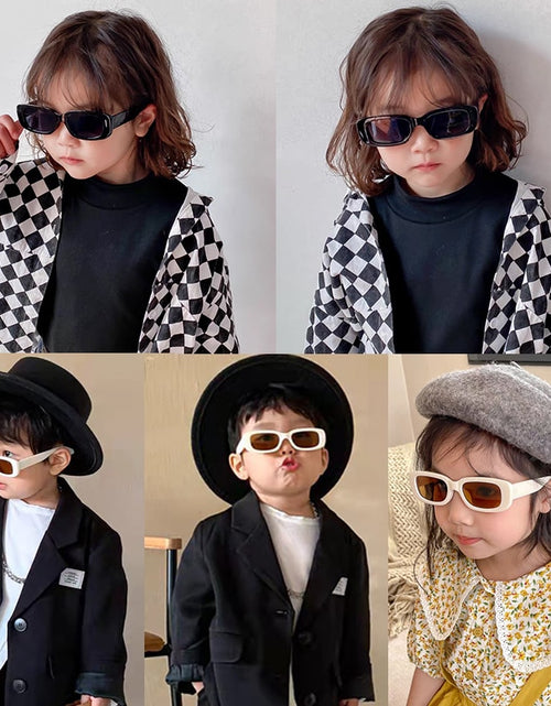 Load image into Gallery viewer, Children Cute Vintage Frosted Rectangle UV400 Sunglasses Outdoor Girls Boys Sweet Sunglasses Protection Classic Kids Sunglasses
