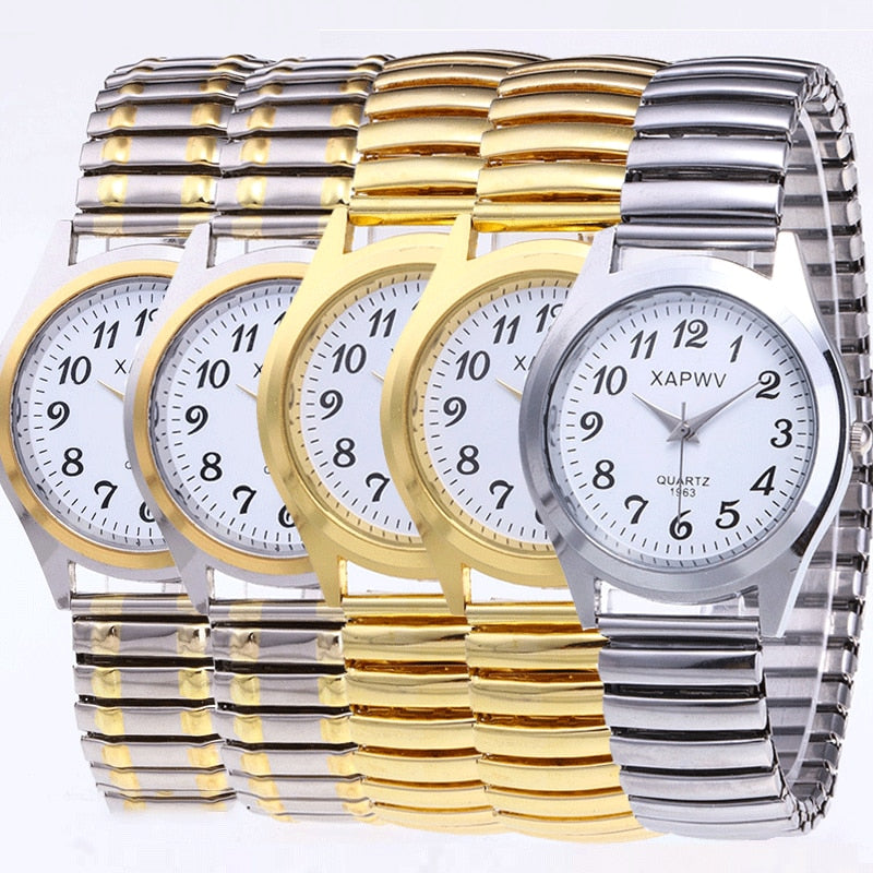 Women Men Watch Flexible Elastic Band Quartz Wrist Watch Steel Strap Couple Watch Gift