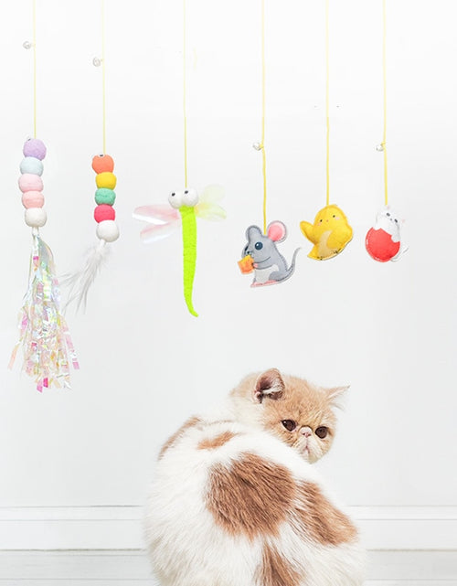 Load image into Gallery viewer, Hanging Automatic Interactive Cat Toy Funny Mouse Toys Cat Stick With Bell Toy For Kitten Playing Teaser Wand Pet Cat Supplies
