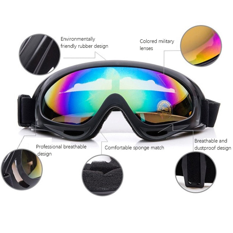 1 Pcs Winter Skiing Glasses Goggles Outdoor Sports CS Glasses Ski Goggles UV400 Dustproof Moto Cycling