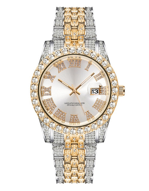 Load image into Gallery viewer, Diamond Men Women Watches Gold Watch Ladies Wrist Watch Luxury Rhinestone Unisex Bracelet Watches Female Clock Relogio Feminino
