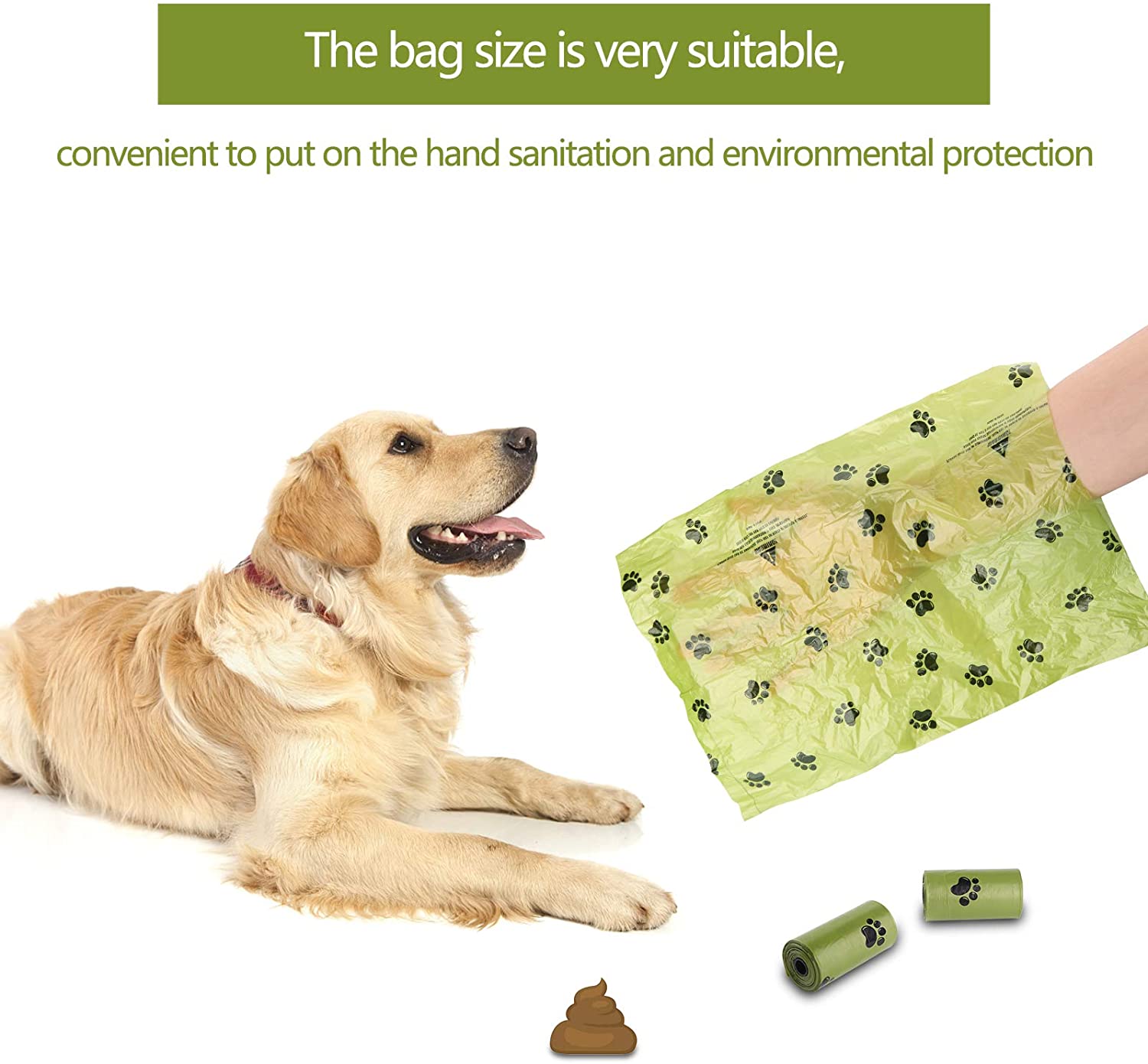 20 Rolls Dog Poop Bags Leak-proof Portable Doggy Bags Biodegradable Pet Waste Bag Dispenser Pets Dogs Accessories Cat Products