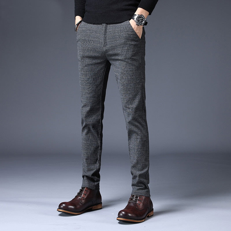 Spring Summer Design Men&#39;s Casual Pants Slim Cotton Pant Straight Trousers Male Fashion Stretch Business Plus Size 38