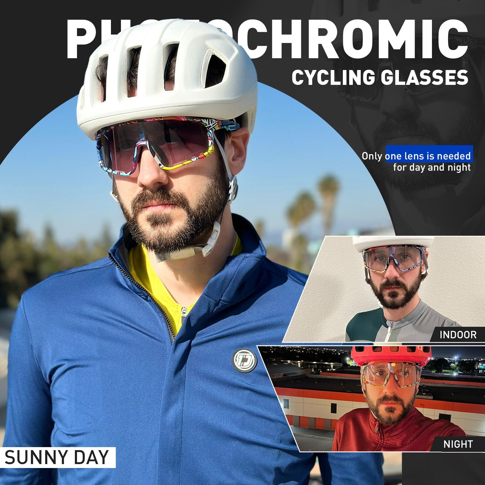 New Photochromic Cycling Glasses Mtb Sunglasses for Men Women Sport Speed Road Mountain Bike Bicycle Cycl Eyewear Goggle