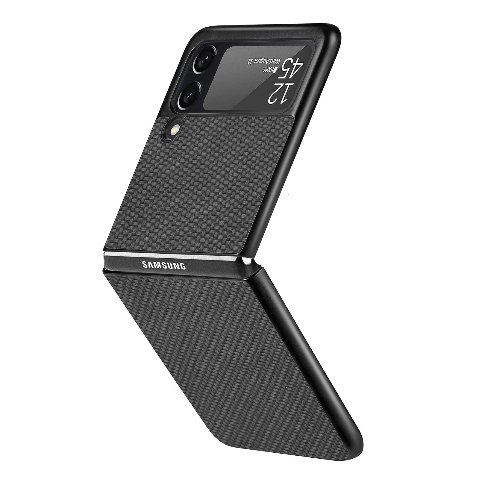 Luxury Carbon Fiber Slim Case for Samsung Galaxy Z Flip 3 4 5G Flip3 Flip4 Phone Protective Cover Coque for Samsung Z Flip 4