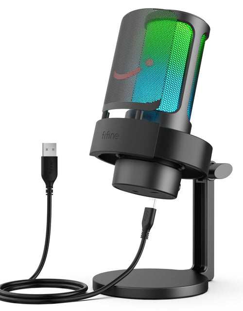 Load image into Gallery viewer, USB Microphone for Recording and Streaming on PC and Mac,Headphone Output and Touch-Mute Button,Mic with 3 RGB Modes -A8
