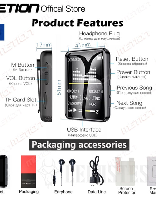 Load image into Gallery viewer, 2023 New MP3 Player Bluetooth 5.0 Full Screen Walkman Portable Sport Music Player Mp4 Video Player FM/E-book/Recorder Mp3 плееры
