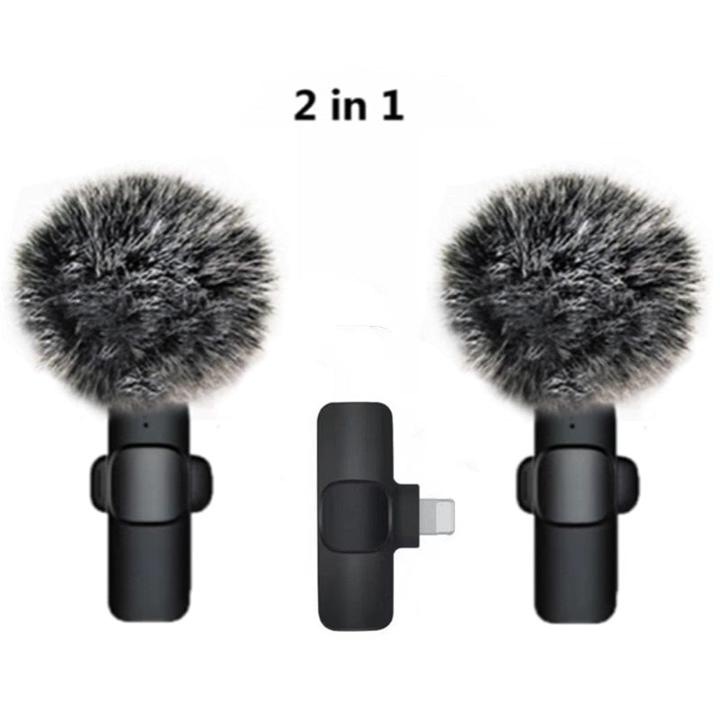 Wireless Lavalier Microphone Portable Audio Video Recording Mini Mic For iPhone Android Facebook Youtube Live Broadcast Gaming