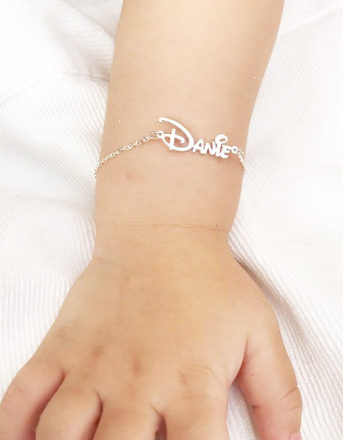 Load image into Gallery viewer, Lovely New Baby Bracelet Personalized Children Jewelry Stainless Steel Custom Kids Name Bracelet Handmade Gifts
