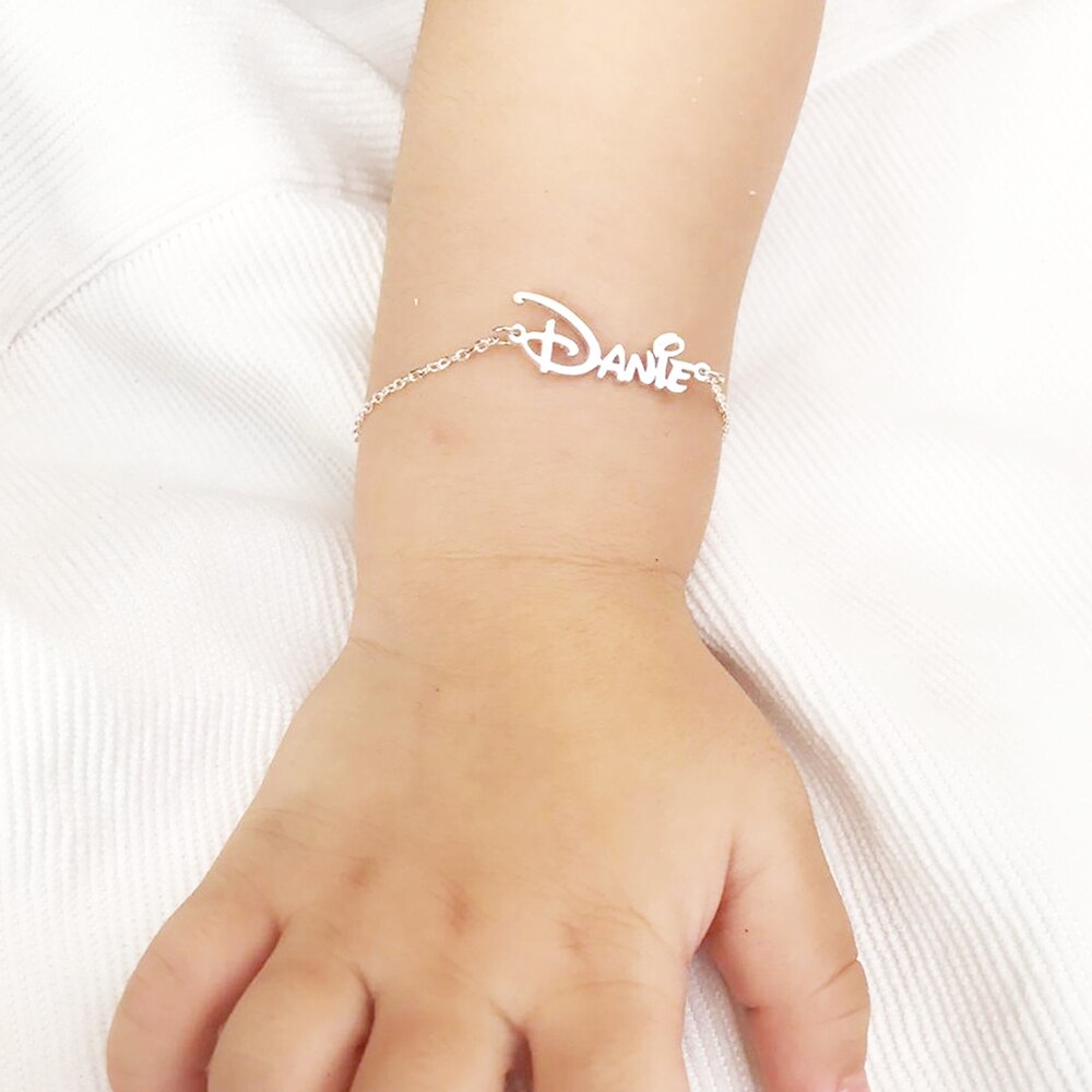 Lovely New Baby Bracelet Personalized Children Jewelry Stainless Steel Custom Kids Name Bracelet Handmade Gifts