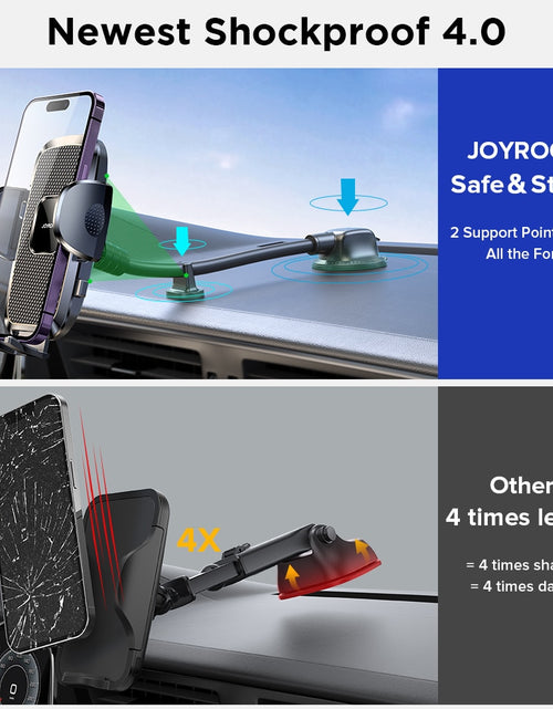 Load image into Gallery viewer, Dashboard Phone Holder for Car【360° Widest View】9in Flexible Long Arm, Universal Handsfree Auto Windshield Air Vent Phone Mount
