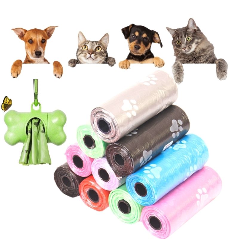 20 Rolls Dog Poop Bags Leak-proof Portable Doggy Bags Biodegradable Pet Waste Bag Dispenser Pets Dogs Accessories Cat Products