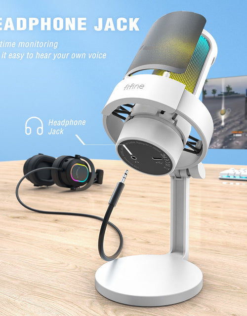 Load image into Gallery viewer, USB Microphone for Recording and Streaming on PC and Mac,Headphone Output and Touch-Mute Button,Mic with 3 RGB Modes -A8
