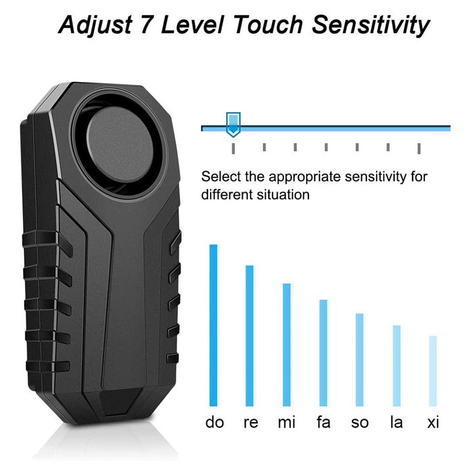 Wireless Bicycle Vibration Alarm IP55 Waterproof Motorcycle Alarm Remote Control Anti-theft Bike Detector Alarm System