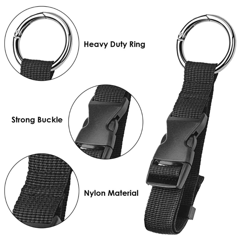 Hot Sale Portable Black Nylon Anti-theft Luggage Strap Holder Gripper Add Bag Handbag Clip Use To Carry