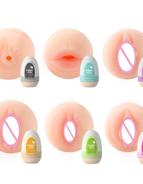 Load image into Gallery viewer, Mini Cups Masturbator Egg Portable Stimulator Penis Massager Soft Rubber Adult Sex Toys for Men Realistic Vagina Pocket Pussy
