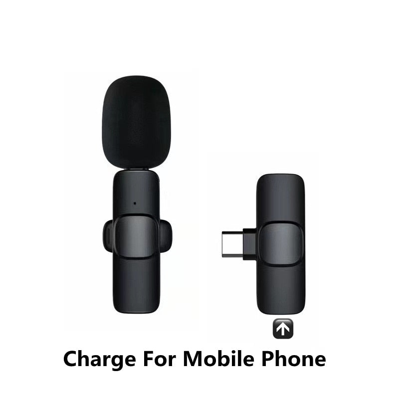 Wireless Lavalier Microphone Portable Audio Video Recording Mini Mic For iPhone Android Facebook Youtube Live Broadcast Gaming