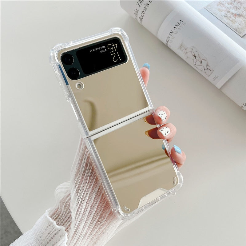 Make Up Mirror for Samsung Z Flip 3 4 3 Case Luxury Shockproof for Samsung Galaxy Z Flip 4 3 Z3 Z4 Flip4 Flip3 Slim Hard Cover