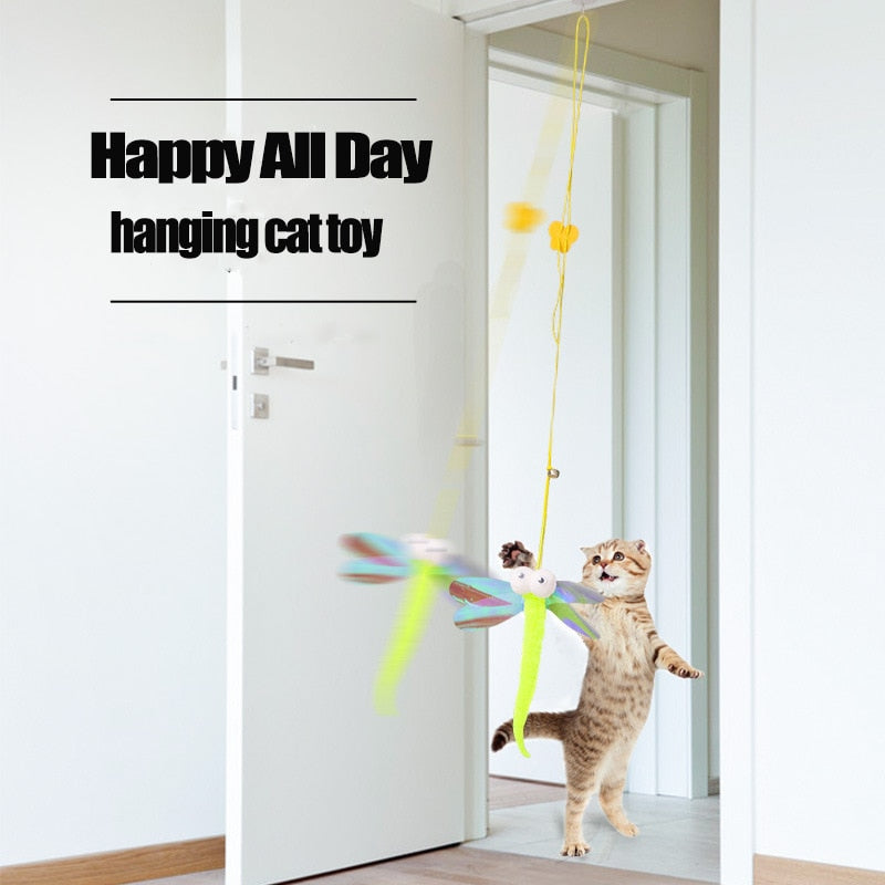 Hanging Automatic Interactive Cat Toy Funny Mouse Toys Cat Stick With Bell Toy For Kitten Playing Teaser Wand Pet Cat Supplies