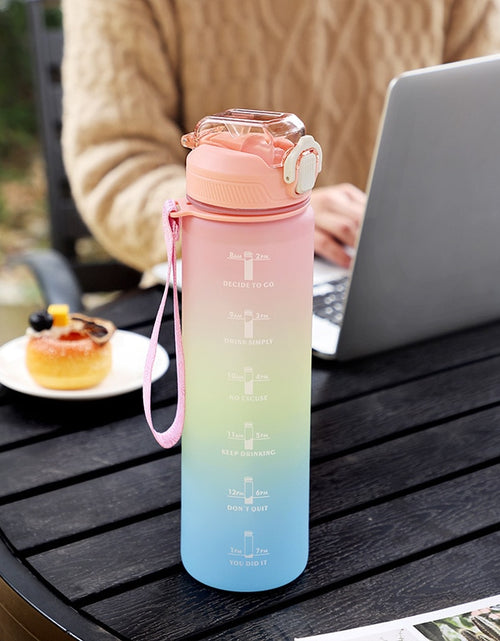 Load image into Gallery viewer, 1 L Water Bottle  with Time Scale Gym Outdoor Sports
