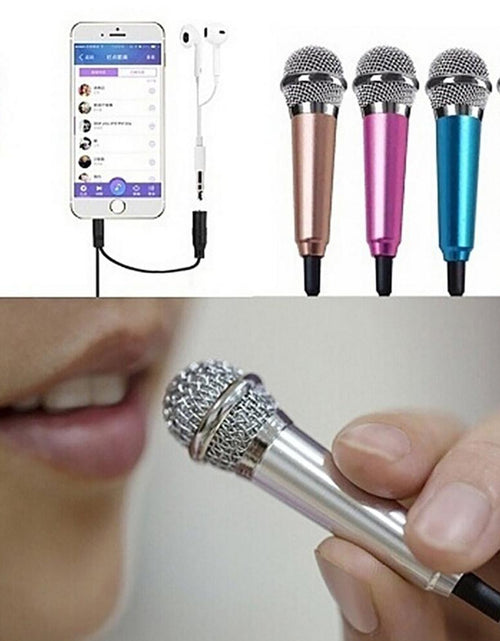 Load image into Gallery viewer, mini Portable 3.5mm Stereo Studio Mic KTV Karaoke Mini Microphone For Smart Phone Laptop PC Desktop Handheld Audio Microphone
