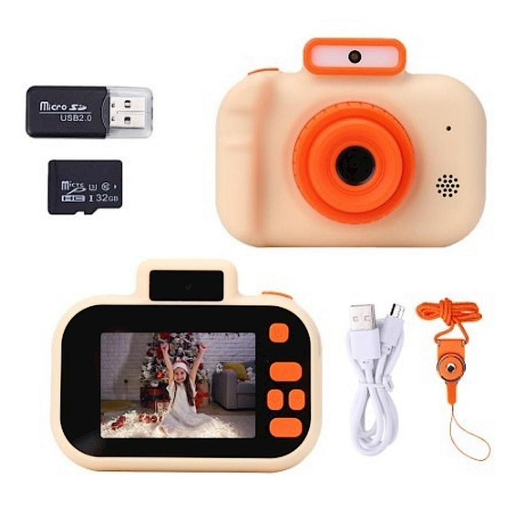 High-definition 4000W Front Rear Dual-camera 2 Inch HD IPS Screen Digital Kids Camera USB Charging with Lanyard Children&#39;s toys