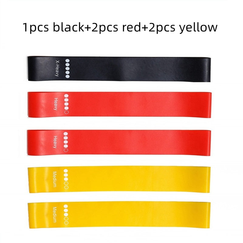 5Pcs/Set Yoga Resistance Rubber Bands Expander Belt Bodybuilding Fitness Equipment Pilates Sport Training Workout Elastic Bands