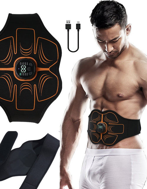 Load image into Gallery viewer, Abs Trainer EMS Abdominal Muscle Stimulator Electric Toning Belt USB Recharge Waist Belly Weight Loss Home Gym Fitness Equiment
